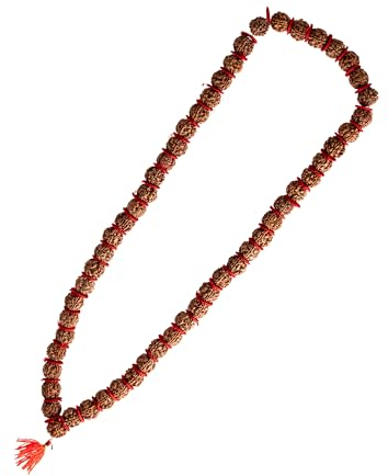 NKlaus 5 Face Echte Rudraksha Japa Mala Kette 54+1 Perlen für Spirituelle Meditation 15757