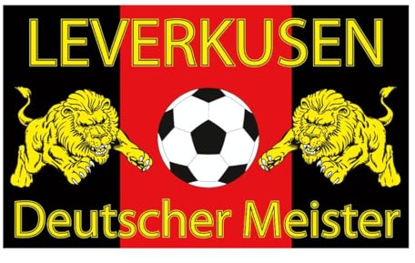 Fahne Leverkusen - Deutscher Meister 90x150 cm, Deutscher Meister 2024, Fussball, 1904