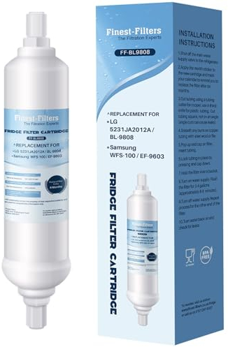 Fridge Water Filter Compatible with LG BL9808 / 3890JC2990A / 5231JA2010B / 3650JD8050A Inline External Fridge Filter