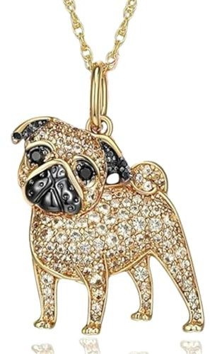 Halskette Ketten Schmuck Herren Frauen Anhänger Necklace Halskette Für Frauen Schmuck Accessoires Mops-B