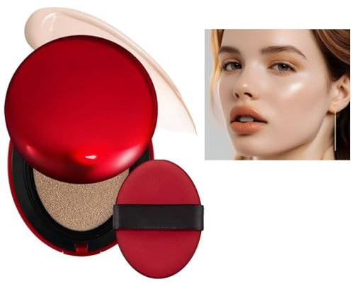 Cushion Foundation Leichte Textur, halbmattes Finish 72 Stunden lang tragbar, aufbaubare Deckkraft, Sonnenschutz, wasserfest, klares Make-up Red+Shell+Air konzentriert sich darauf,18g