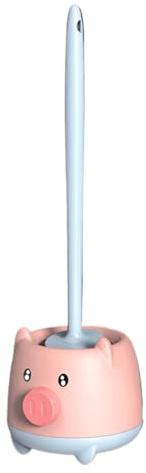 Kompakte Toilettenbürste mit Halter-Set, wandmontierte Toilettenbürste,Cartoon-Tier-Design, effizientes Reinigungs-Toilettenbürsten-Set - Toilettenbürsten und -Halter mit verstellbarem Bürstenkopf