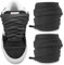 NDTEZUGT 15mm Wide Fat Chunky Laces for Vans Knu Skool Classic Skate Sneaker, Soft Cotton Fabric Big Thick Trainer Shoelaces (Black, 45/115cm)