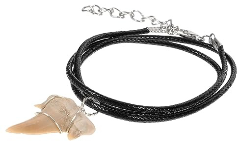 TOYANDONA Haifischzahn-Halskette Damen Mit Handgefertigtem Haifischzahn-Charm-Anhänger Verstellbares Lederband Modischer Kühlschmuck Für Strand- Und Freizeitoutfits