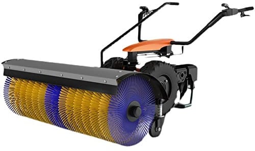 Snow Power Sweeper 39.3 Inch - Snow Cleaner, Leaf Dirt Debris Brush with Broom, for Patios Driveways Street Turf and Carpet Sweepers