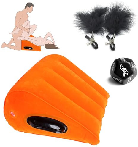 FLYSL Aufblasbares Sex Kissen Set,Sex Kissen für die Frau,Lendenkissen für Erwachsene Erotik Kissen Sexspielzeug,G Spot Position Kissen Multifunktionales,Schlafzimmer Sexmöbel für Paare (Orange)
