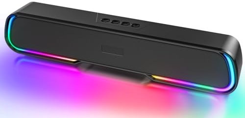 RGB Bluetooth Speakers, Computer Speakers, USB Powered PC Speakers, Desktop Gaming Speaker with Volume Control Button, Bluetooth Jelly 5.0+EDR, Surround Sound Speaker for Laptop,Tablets,Music Player