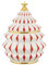 Alessi Delight NZ02 – Weihnachtskeksbehälter aus Porzellan, Rot, Weiß und Gold