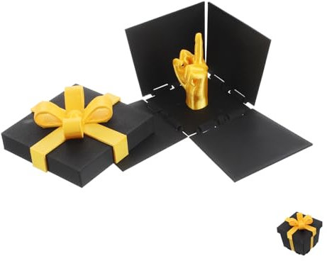 VICASKY Neuheitsbox Mit Mittelfinger Für Erwachsene Lustige Weihnachtsbox Für Feiertage Partys Geschenkbox Schwarz