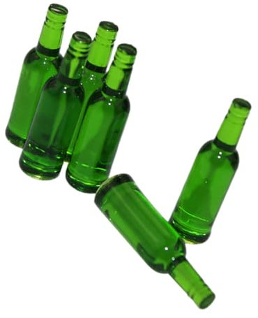 COSMEVIVI 6stücke Miniatur Bierflaschen Teilig Realistische Deko Für Puppenhäuser Fotografie Mini Landschaften Für Kreative Rollenspiele Hochwertige Kleine Glasflaschen