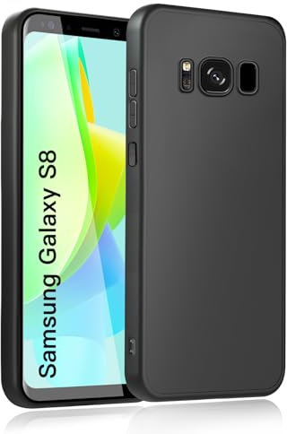 wsiiroon Handyhülle für Samsung Galaxy S8 Hülle, Stoßfest Kratzfest, Anti-Fingerabdruck, Anti-Rutsch Fallschutz Schutzhülle, Anti-Öl, Unterstützt kabelloses Laden für Samsung Galaxy S8 Case (Schwarz)