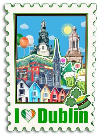 Quwsne Kühlschrankmagnet, Dublin, Irland, Kühlschrankmagnet, Stadt, Reise, Souvenirs, Touristengeschenke, 3D-Klassische Sehenswürdigkeiten, Handarbeit, Heimdekoration, 3948