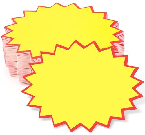 NISENTIA 100 Stück Preisschilder, Price Tag Preisetiketten Beschriftungsschilder Preisschilder Blanko Etiketten Flohmarkt Starburst Zeichen Price Etikett für Supermärkten Geschäft Ladengeschäft
