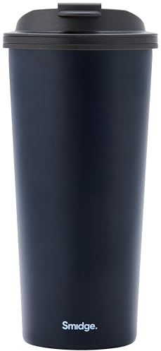 Smidge 473ml Travel Cup - 100% Leak-Proof Travel Mug – Double-Walled, Vacuum Insulated Mug – Keeps Drinks Hot for 6 Hours, Cold for 12 Hours – Easy to Clean, 18/10 Stainless Steel – Winter Sky