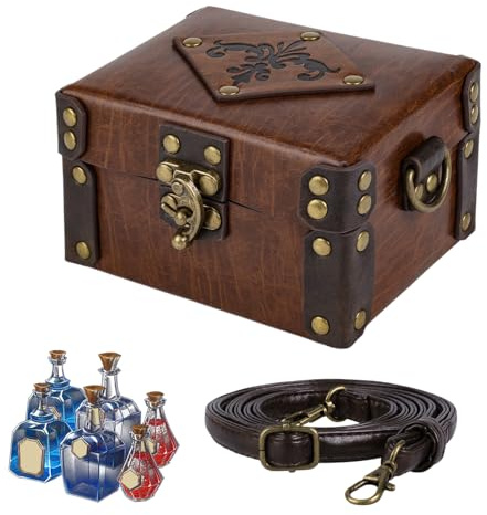 Boîte À Potions Avec Bouteilles Cuir PU Médiéval Vintage