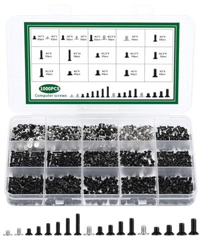 1000 Pcs M2 M2.5 M3 Screws Set, Computer Screws | Flat Head Phillips Screwsset, for Notebook Case Fan Electrical Electronic Repair Hard Disk Drive Mounting