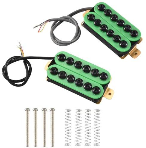 Tumintu 2 Stücke Doppel Spule Elektor Gitarre Humbucker Pickup Brücke & Hals Keramik Magnet Invader Stil Punk Grün
