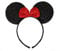 Sparkly Mouse Ears with Bow on Headband/ Aliceband.Hair Accessory-Black by Inca