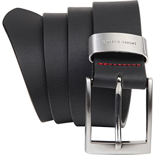 Pierre Cardin Leder-Gürtel Herren 40 mm breit, Gürtel Herren Vollledergürtel schwarz/braun, Größe/Size:120, Farbe/Color:schwarz
