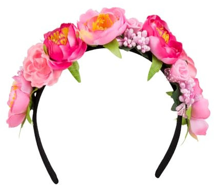 Boland 52218 - Tiara Lotus, Haarreif mit Blumen und Blüten, Sommer, Beach, Ibiza, Hawaii, Karneval, Halloween, Fasching, Mottoparty, Kostüm Zubehör