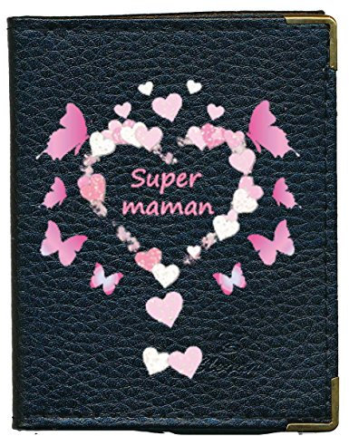 Syl'la Pochette Etui Porte Cartes bancaire, Credit, fidélité, Noir - pour 24 Cartes Super Maman Fete des Meres