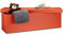 Relaxdays Faltbare Sitzbank HxBxT 38 x 114 x 38 cm, XL Kunstleder Sitztruhe, Aufbewahrungsbox mit Stauraum, Orange