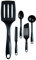 Tefal Bienvenue Küchenhelfer-Set bestehend aus Pfannenwender, Schöpfkelle, Schaumlöffel, Suppenkelle, Löffel, Soßenlöffel, Schwarz, Kunststoff
