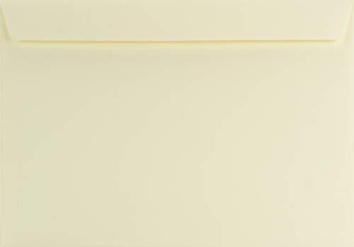 Netuno 50 Umschläge Elfenbein DIN C4 22,9x32,4 cm für A4-Dokumente | 120g glattes Farbpapier · hochwertige große elfenbeinfarbene Briefumschläge für Rechnungen, Geschäftspost, Angebote & Versand