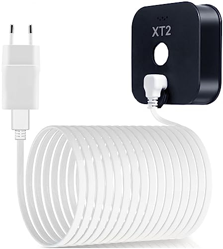 Basesailor Für Blink XT XT2 Micro USB Ladekabel 3 M mit Ladegerät,90 Grad Rechtwinkliges Flachkabel Wasserdichtes Netzteil Wandadapter für Blink Indoor/Outdoor (3. Generation) Kameras