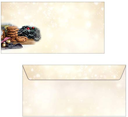 SIGEL DU304 Briefumschläge Weihnachten | DIN lang | 25 Stück | beige/braun | Winter Smell