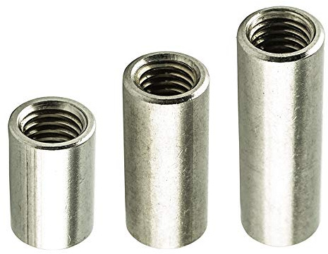 M12 X 35 mm (5 Stück) Gewindemuffe (D=10) Rund-muffe - Edelstahl VA A2 V2A - Gewinderohr rostfrei | AGBERG