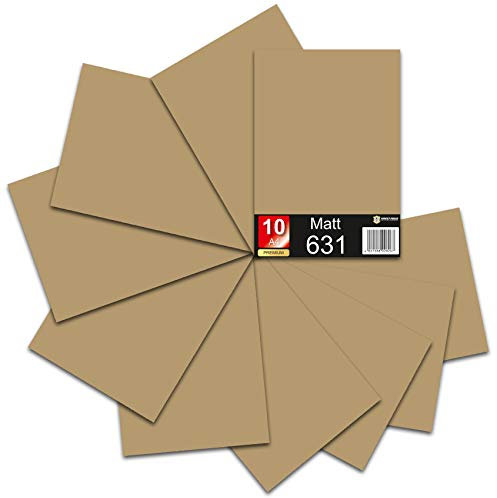 Din A4 Bogen 30x21cm 621/631 Plotterfolie Folie Vinyl Autofolie (081 Hellbraun, 10er Set 631 Matt)