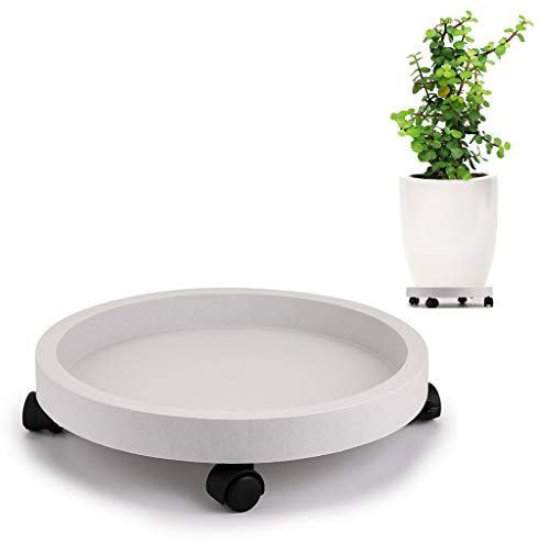 Skelang Chariot à plantes de 33 cm, palette à roulettes, support de plantes pour pot lourd, plantes en pot, pot de jardin, capacité de charge de 81,6 kg