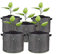 5X Pflanztasche Pflanzsack Pflanzbeutel mit Henkeln Vliesstoff Blumentopf in Grau (30x30cm 20L, Grau)