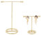 FINGERINSPIRE 2Pcs Gold Metall T Bar Ohrring Display Ständer (15cm & 7cm Höhe) Ohne Loch Schmuck Inhaber Hängen Schmuck Organizer Für Schmuck Laden Einzelhandel Fotografie Requisiten, Runde Basis