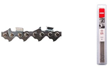 Oregon 73LPX PowerCut - Chaîne de Tronçonneuse pour Guide-Chaîne de 20 (50 cm), 72 Maillons d'Entraînement & Q70508C Pack de 3 Limes rondes,4,8 mm,Multicolore