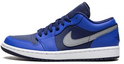 Nike Baskets basses Air Jordan 1 pour femme, Gris/blanc/aluminium, 42.5 EU