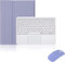 ZKAIAI Funda Con Teclado y Ratón Para iPad Air 3 10.5 2019/iPad Pro 10.5 2017, Protectora Con Ranura Para Pencil y Bluetooth Trackpad, Púrpura
