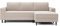 Selsey - Eckschlafsofa Nalika in L-Form mit einem Behälter aus cremefarbenem hydrophobem Velours auf der rechten Seite