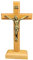 Frotox Katholisches Jesuskreuz aus Holz mit Ständer - Tischkreuz religiöses christliches stehendes Kruzifix - Tischdekoration Kirche Gebet - Klassisch - Hochformat - Wohnzimmer