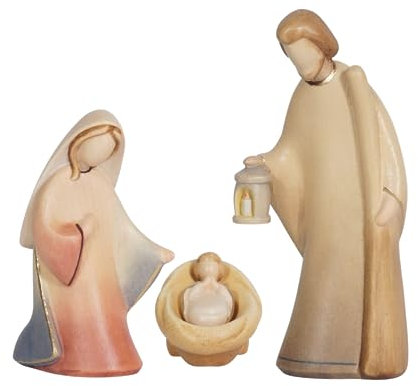 Akantus Krippe Leonardo Krippenfiguren: Heilige Familie (10 cm, bemalt)