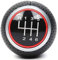 AUTOZOCO Pomo de 6 cambios marcha coche con perilla, Pomo cambio de marchas, Compatible con Audi A1 A3 A4 A5 B6 B7 B8 A6 S4 8K A5 8T Q2 Q3 Q5 8R S Line Passat Golf MK4 Seat Leon Ibiza 6J, Negro Rojo