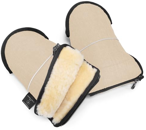 Lammfell Handwärmer von WERNER CHRIST BABY – GLOVY Handschuhe sind der ideale Kinderwagen-Muff aus medizinischem Fell, warmer universaler und wasserabweisender Handmuff, in Cloud (beige)