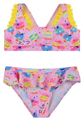 Maillot de Bain pour Filles Ensemble Bikini Deux Pièces Tankini Sets Maillot de Bain pour Filles 2-14 Ans (LA503-Pale Pink, 2-4 Years)