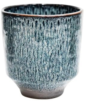 Ivyline Pot de Fleurs Rond en faïence Bleu Marine – Imperméable, Durable et décoratif – Élégant Pot de Fleurs d'intérieur Rond en faïence – 13 x 13 cm (H x P)