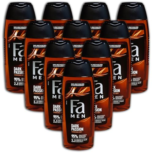 10 er Pack Fa Men 2in1 Körper & Haar Duschgel Dark Passion Shower Gel 10 x 250ml