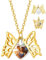 Custom4U Memorial Bilder Medaillon mit Schmetterling Anhänger Gold Damen Frauen Kupfer Aufklappbar Schmetterling Foto Locket Amulett Geschenke für Muttertag Geburtstag Weihnachten