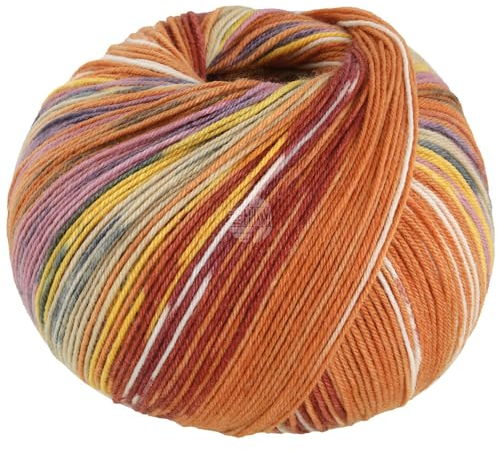 LANA GROSSA Meilenweit Seta | Sockengarn mit Seidenanteil, waschmaschinenfest | Handstrickgarn 55% Schurwolle (Merino), Polyamid, & Seide | 100g Wolle zum Stricken & Häkeln | 400m Garn FB3370