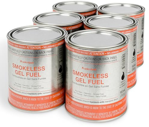 Solo Stove Pure Gel Fuel Can, Made in The USA, for Indoor/Outdoor Use, Perfect for Making Smores, Tabletop Fire Pit, Clean-Burning and Smoke-Free (12.3 oz. - Pack of 6)