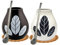 Lot de 2 tasses à thé maté en céramique Yerba mate Hoja Calebasse 350 ml ● Bombilla en acier avec anneau de refroidissement en acier inoxydable ● Tampon en liège ● Kit de démarrage pour deux